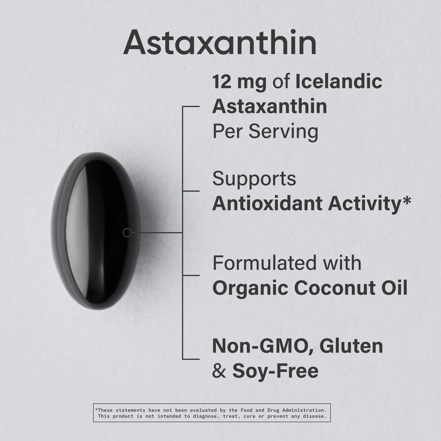 Sports Research Icelandic Astaxanthin 12mg w/Coconut Oil Softgel 60 Count