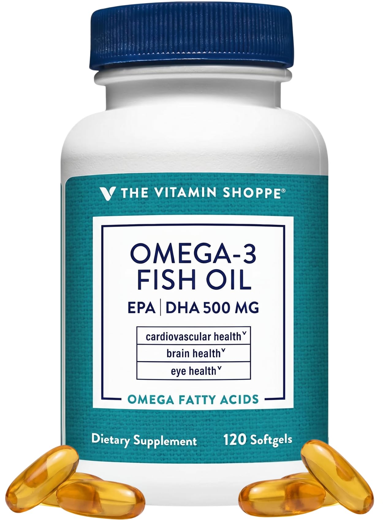 The Vitamin Shoppe Omega 3 Fish Oil 1000mg Softgels, 120 Count