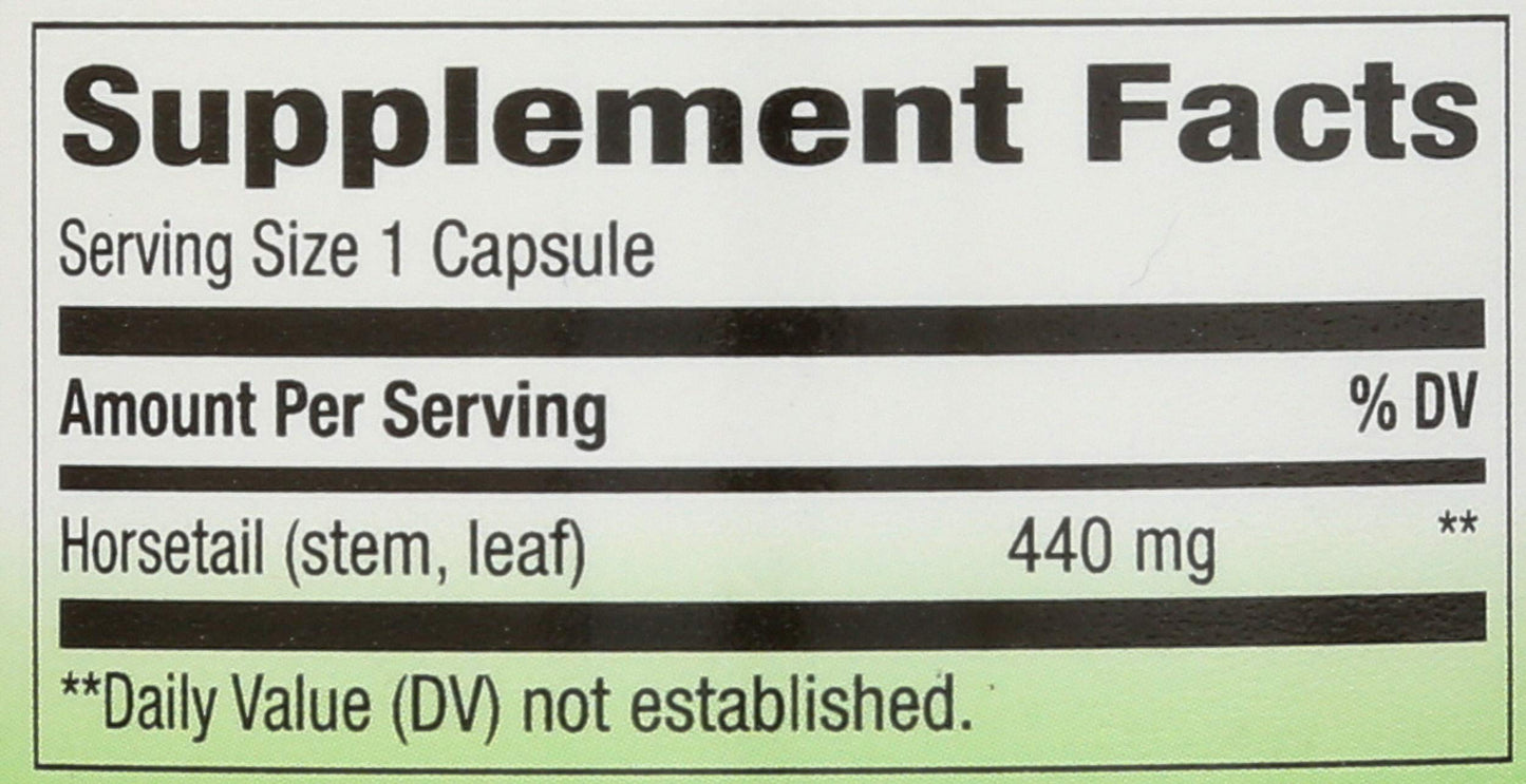 Nature's Way Premium Herbal Horsetail Grass 440 Mg Capsules, 100 Count