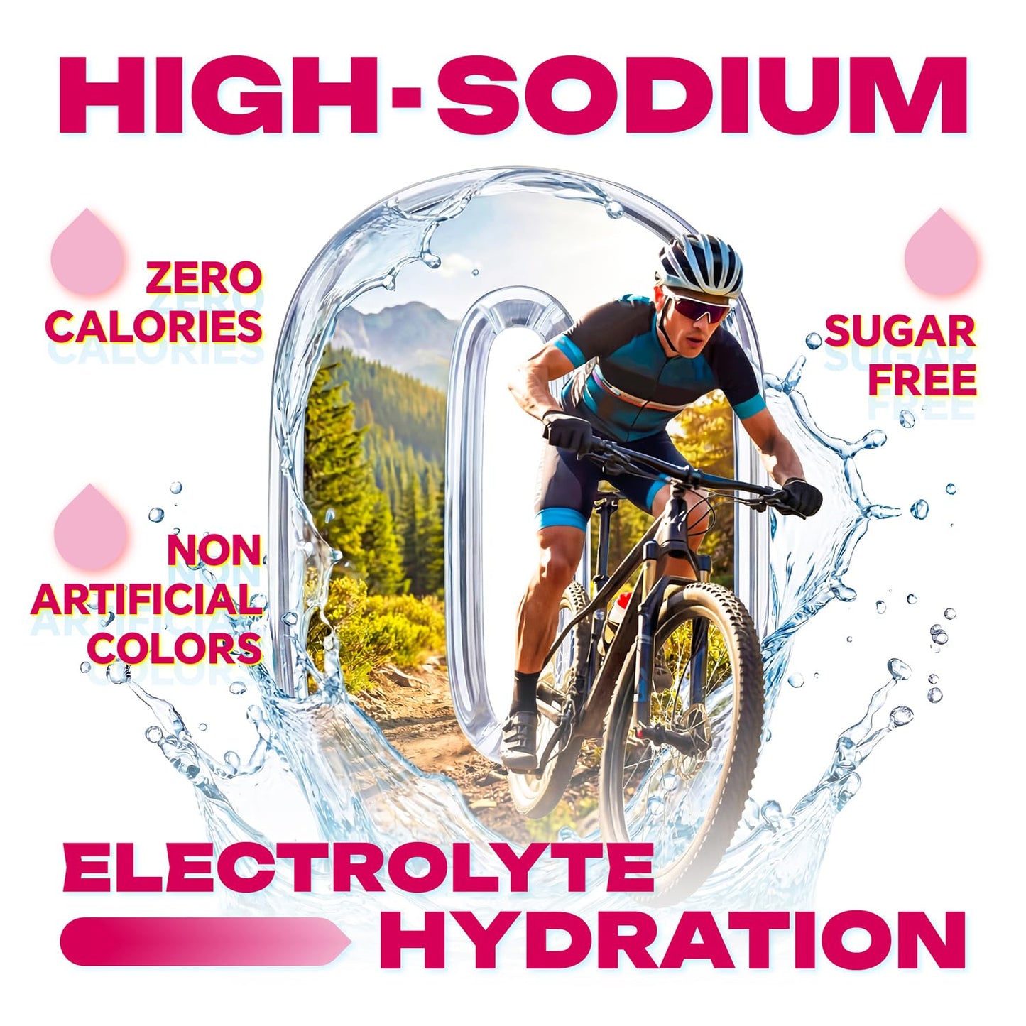 Mynzevirix High Sodium Sugar Free Electrolyte Packets Berry Mix Flavors Powder 6.35