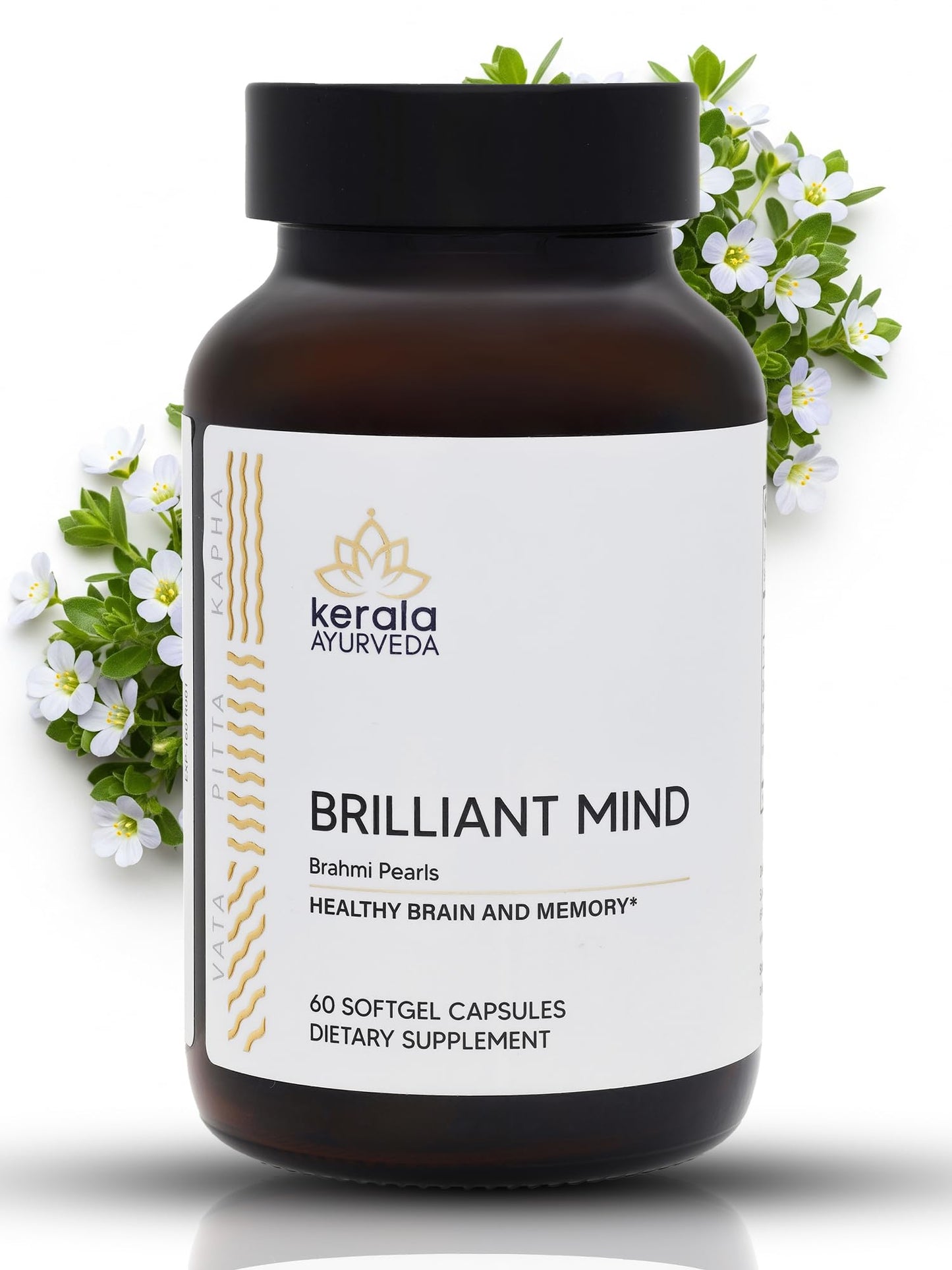 Kerala Ayurveda Brahmi (Bacopa Monnieri) Pearls Capsules 1 Count