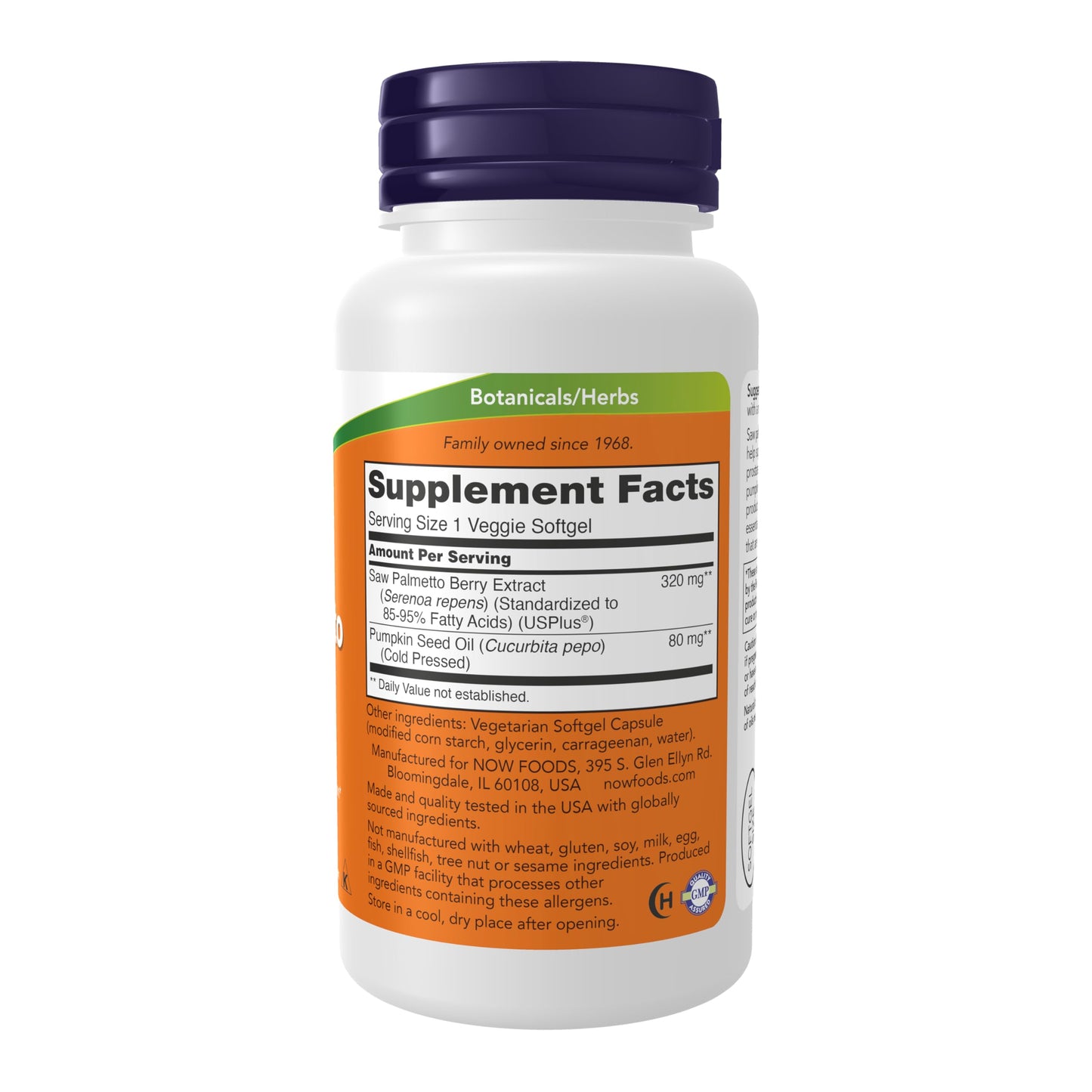 NOW Foods Saw Palmetto Extract 320 mg with Pumpkin Seed Oil Softgels 90