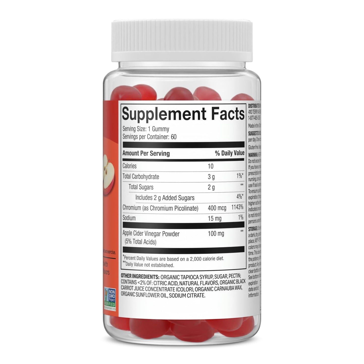 Amazon Basics Weight Management Support Gummy with 400 Mcg Chromium Picolinate, 60 Gummies