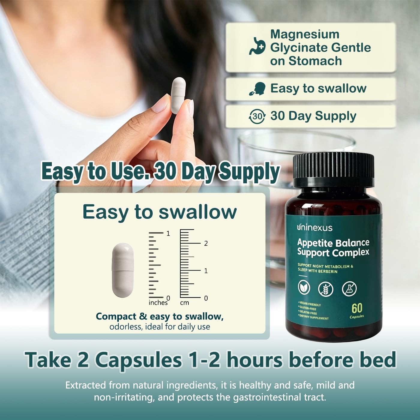 uninexus Nighttime Fat Burner & Sleep Aid for Women Men Capsule 60