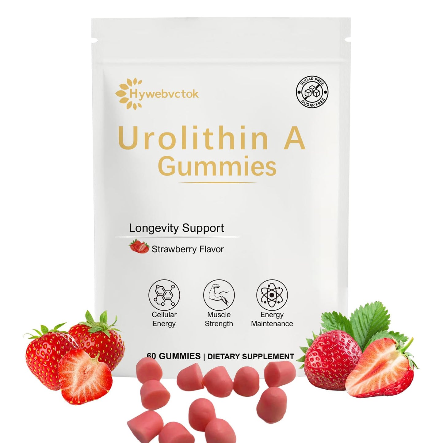 Hywebvctok Urolithin A Supplement Gummies, 60 Count