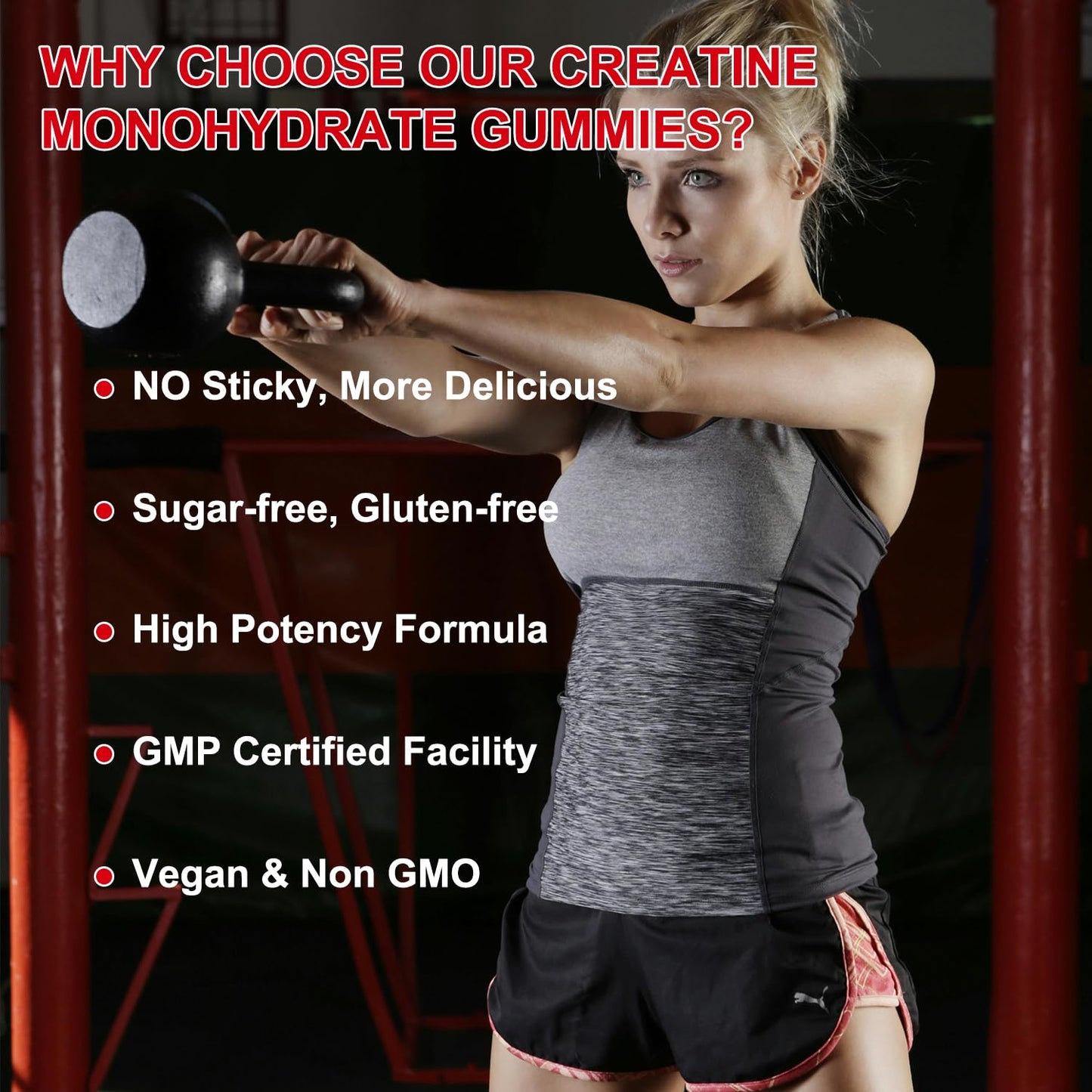 Ubiney Creatine Monohydrate Gummies 120 Count