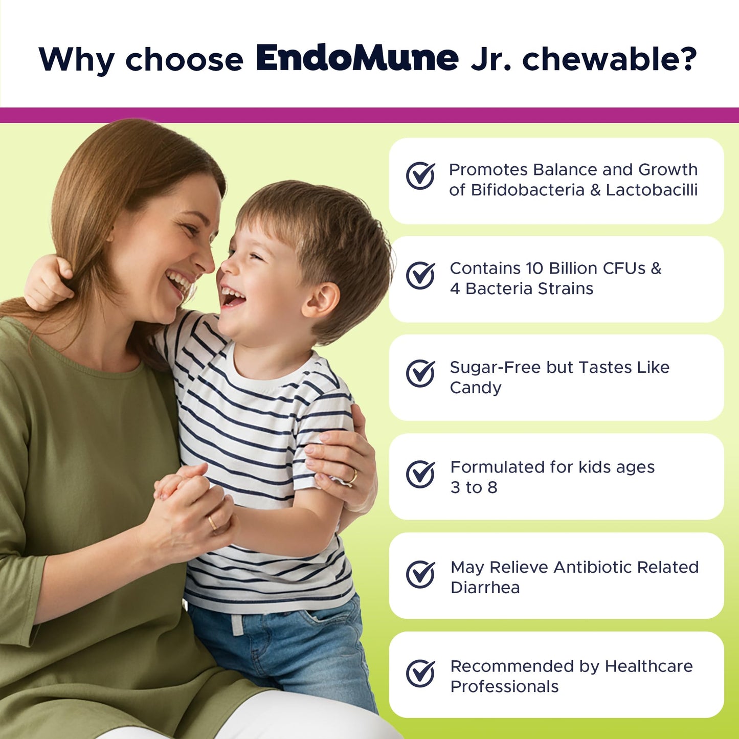 Endomune Jr Advanced Kids Probiotic and Prebiotic Chewables 30 Chewable Tablets