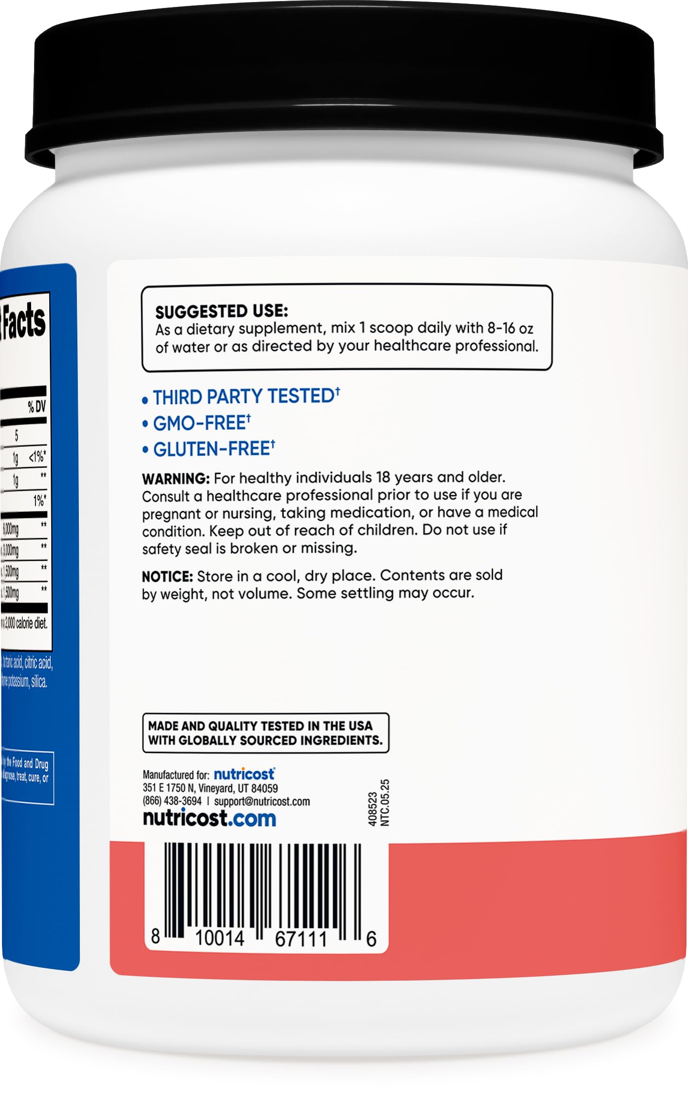 Nutricost BCAA Powder 2:1:1 (Watermelon) 38 Servings