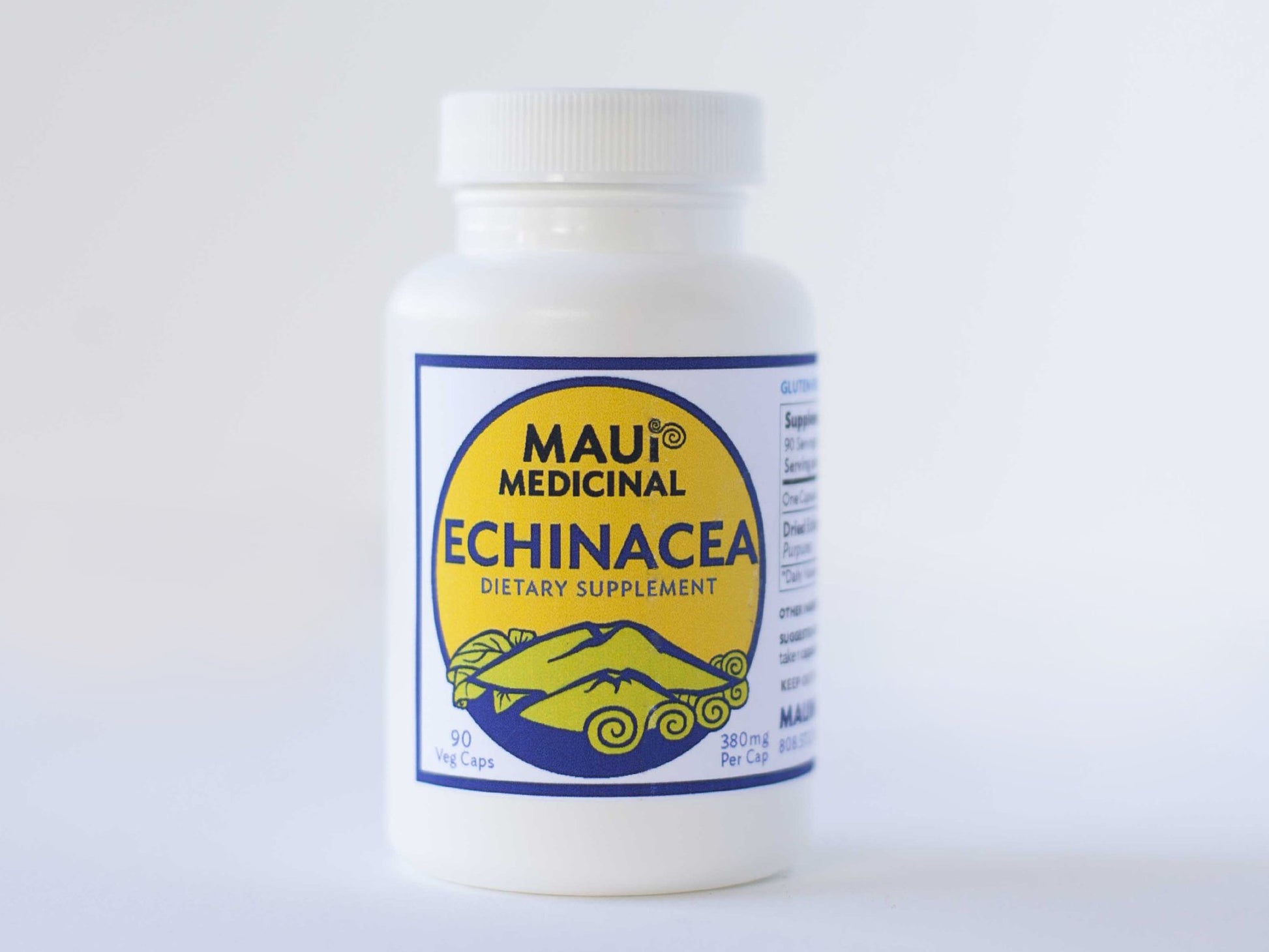 Maui Medicinal Herbs Echinacea Purpurea Organic Herbal Supplement 100% Root Veggie Capsules, 90 Count