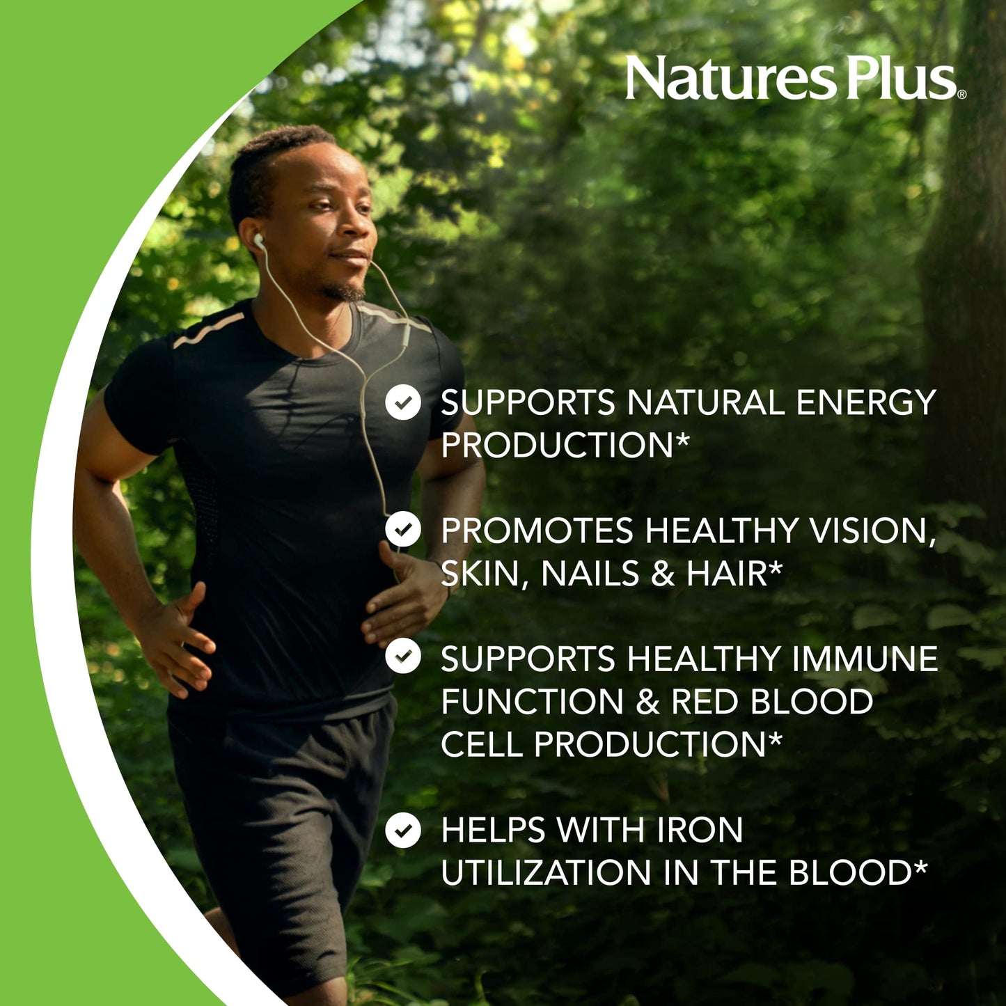 NaturesPlus Vitamin B2 100 mg Tablets, 1 Count
