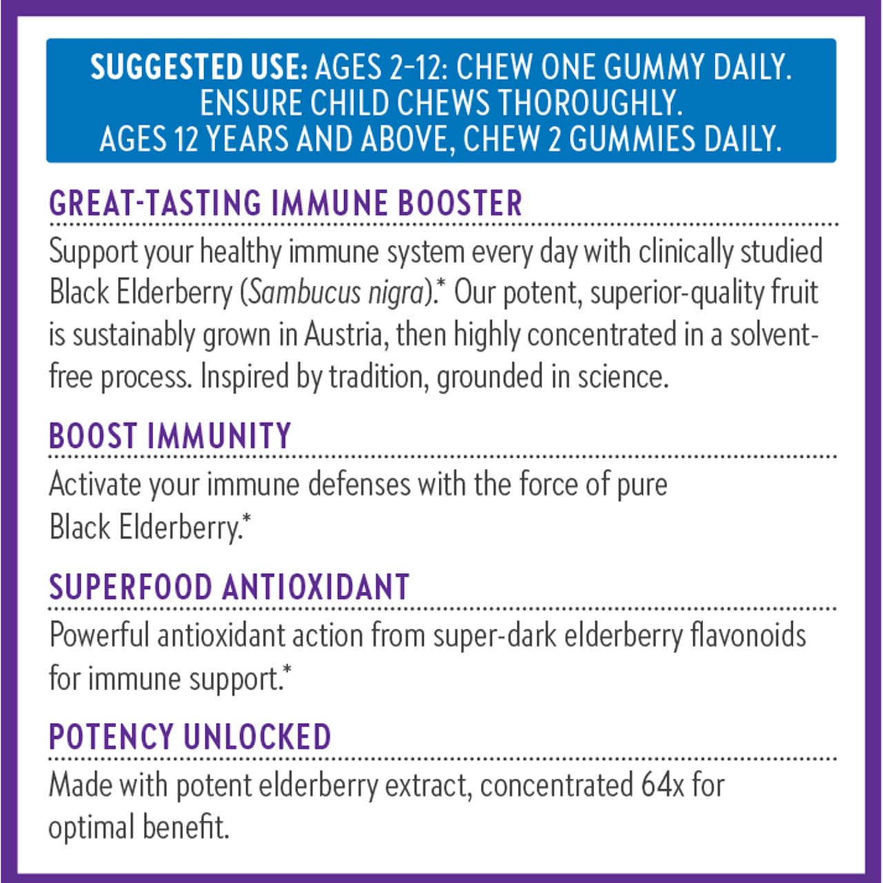 New Chapter Elderberry Gummies for Adults & Kids (2+), 60 Count