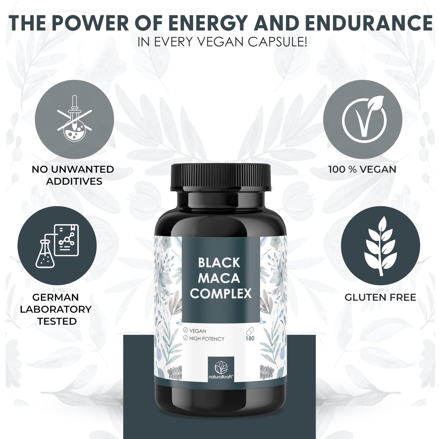 naturalkraft Black Maca Complex Capsules 180 Count