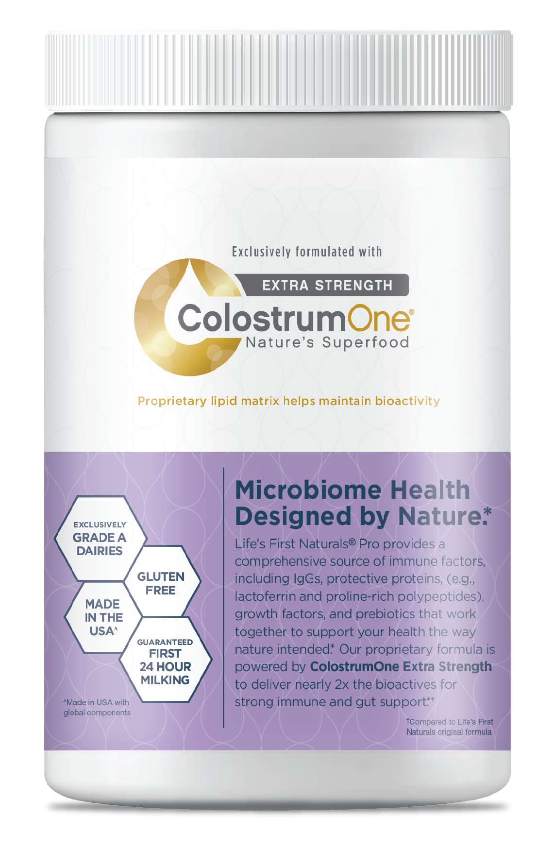 Life's First Naturals Pro Extra Strength Digestive + Immune Colostrum Powder, 7 oz