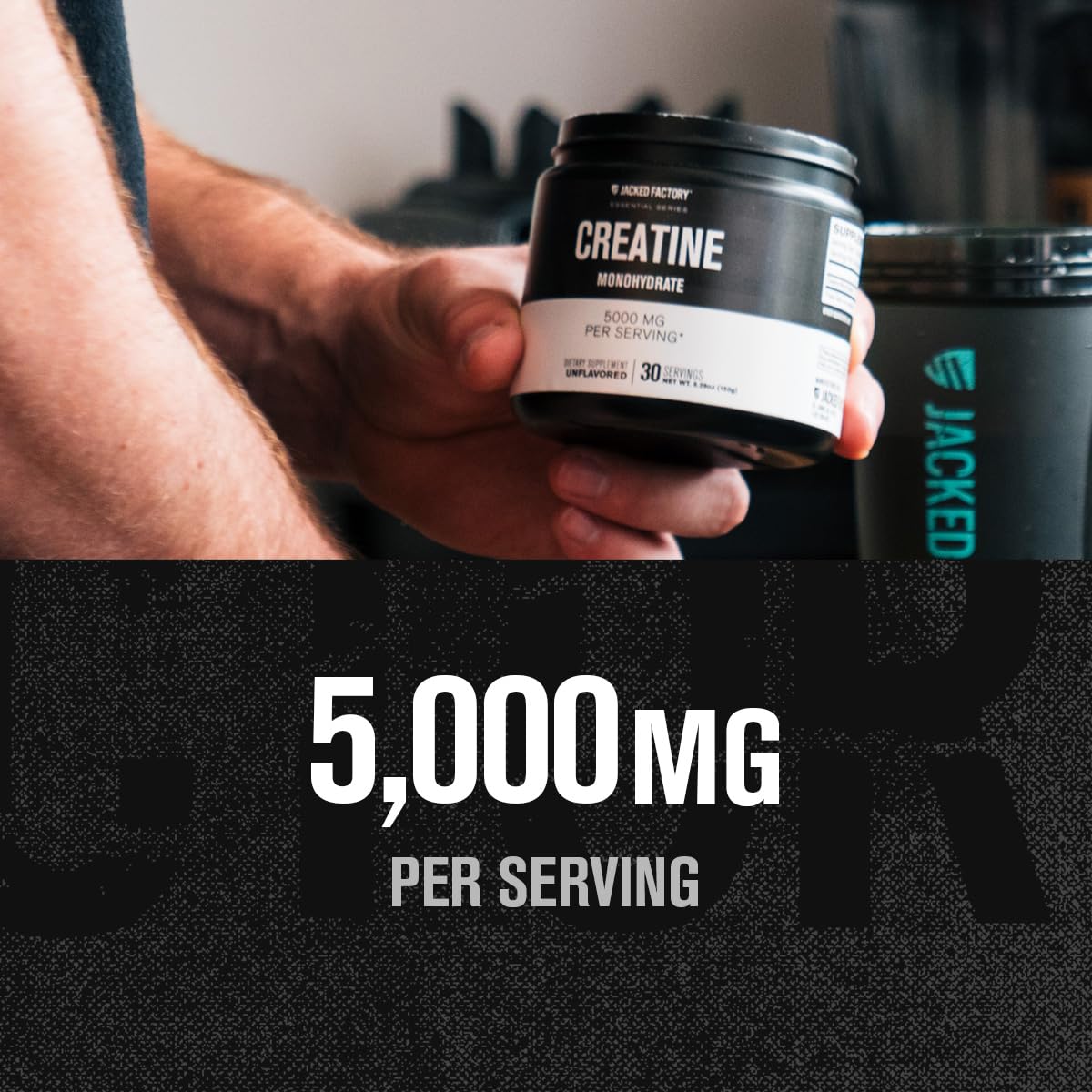 Jacked Factory Nitrosurge Pre-Workout Powder & Creatine Monohydrate Powder for Muscle Growth, 14.17