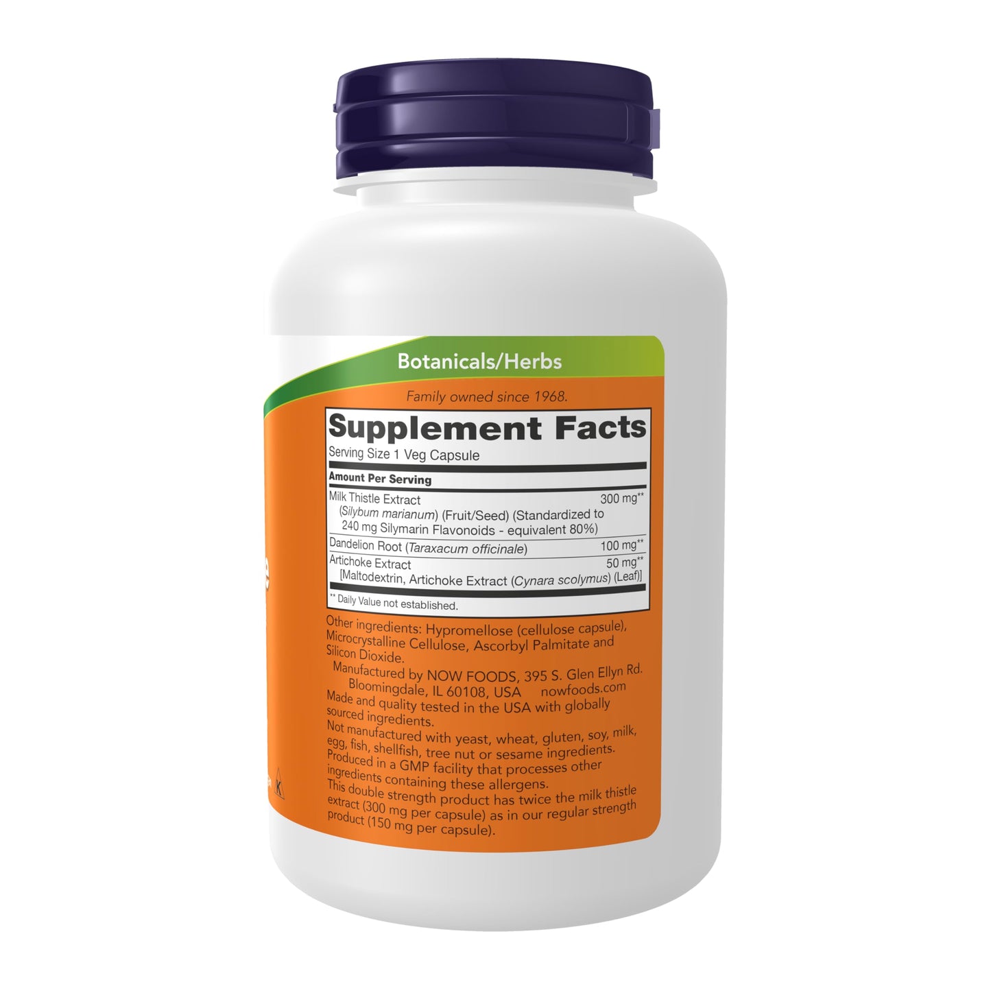 NOW Foods Silymarin Milk Thistle Extract 300 mg with Artichoke and Dandelion Capsule, 200 Veg Capsules