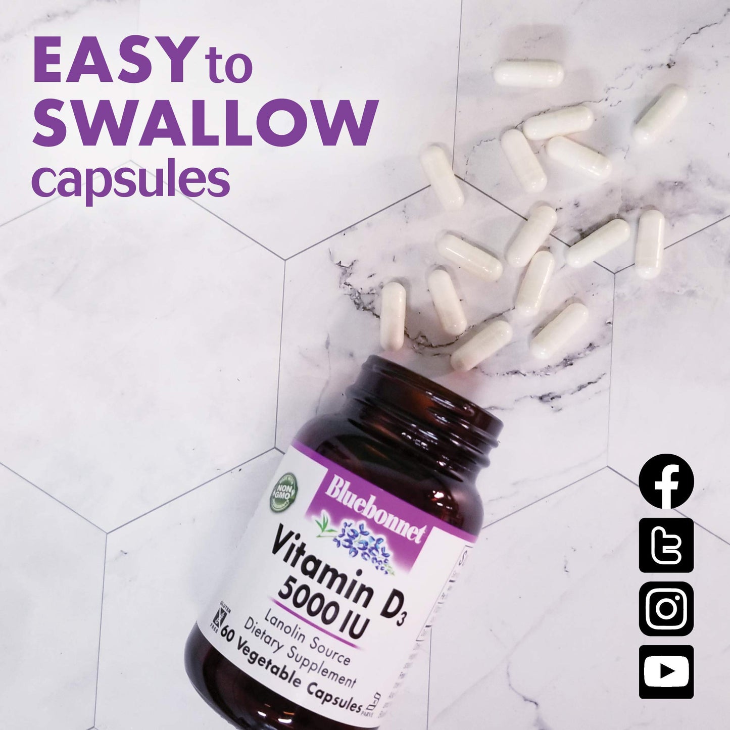 BlueBonnet Vitamin D3 400 IU Capsule, 180 Count