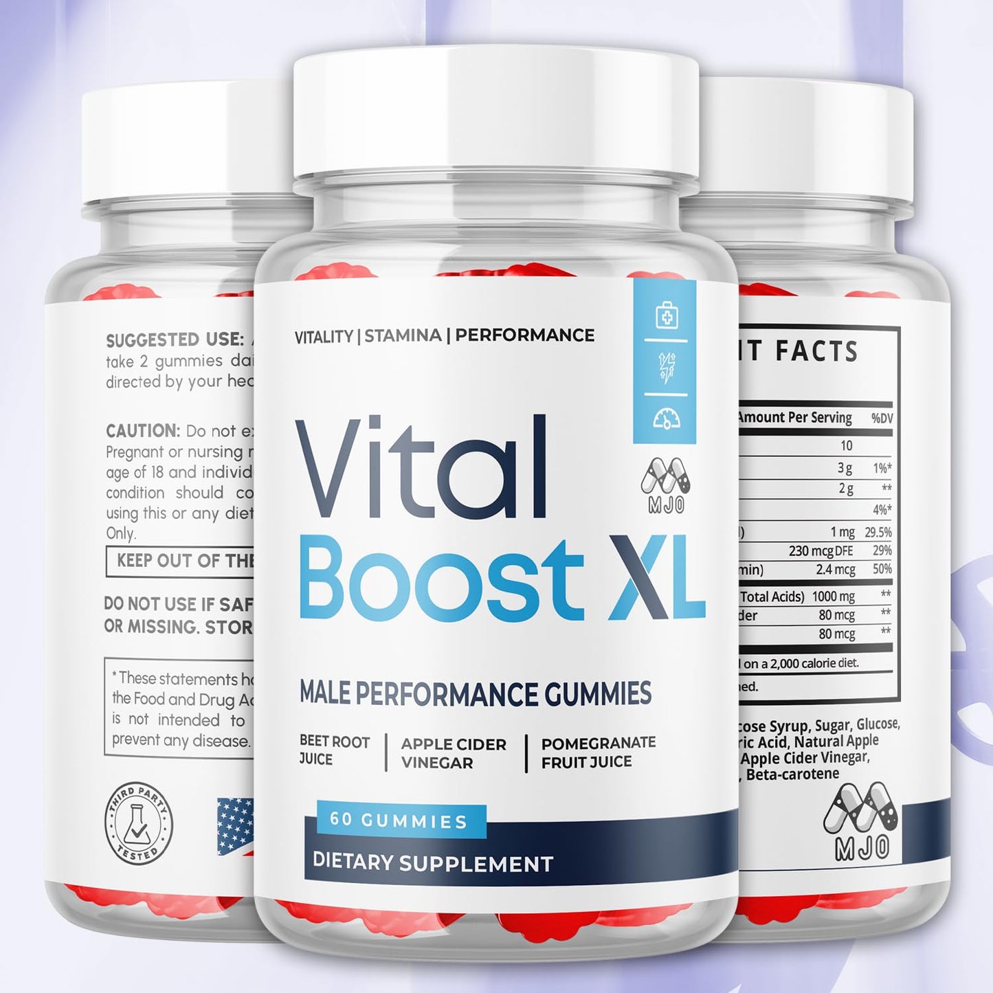 MJO Vital Boost XL for Men Gummy, 120 Count