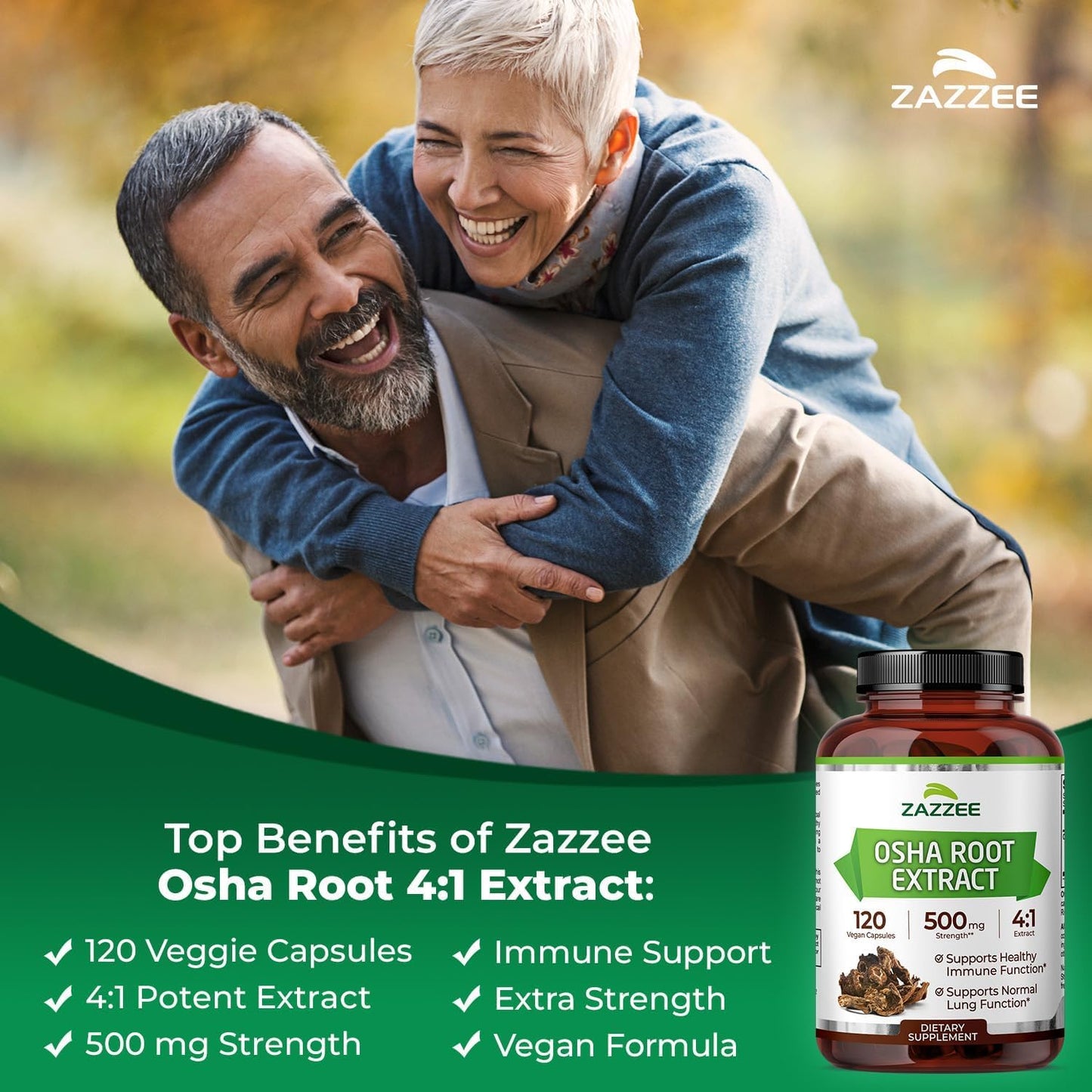 Zazzee Herbal Respiratory Lung Health Support Bundle Mullein Leaf Extract Plus 4:1 OSHA Root Extract Capsules 240