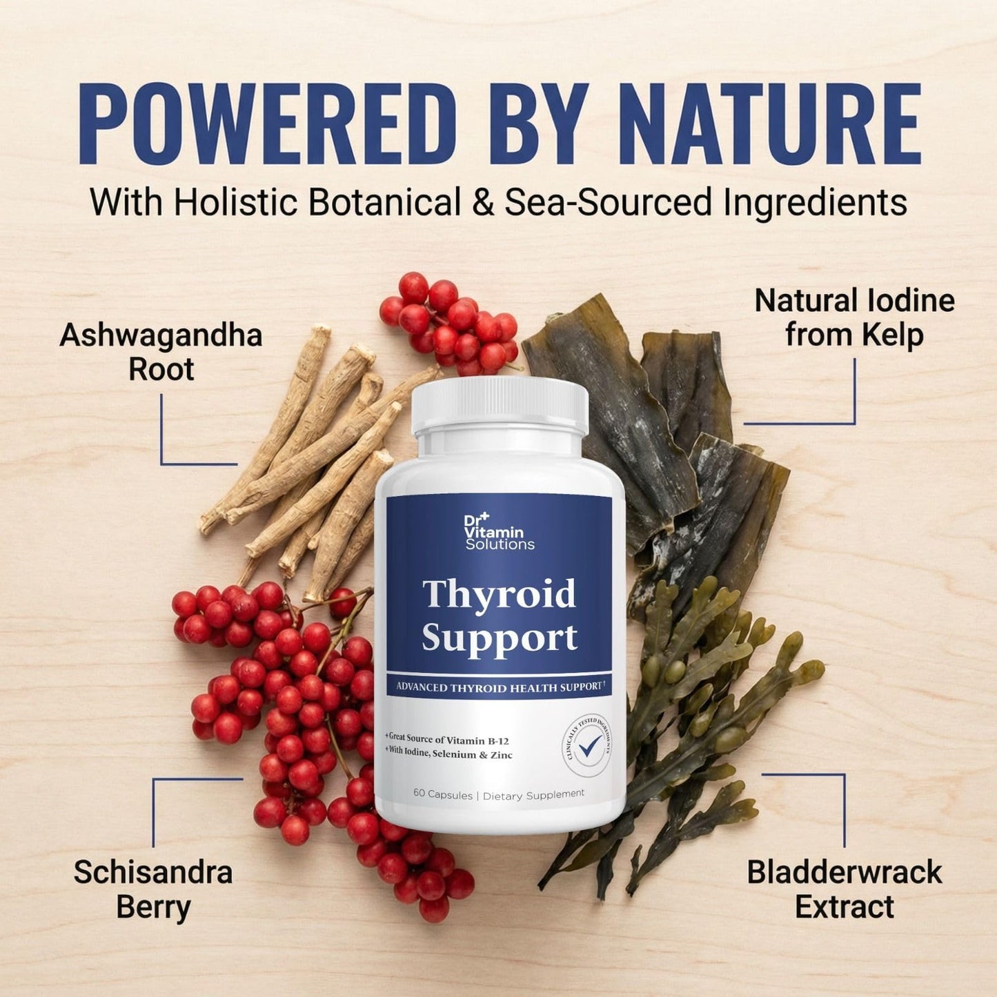 DR VITAMIN SOLUTIONS Thyroid Support Supplement for Women and Men with Iodine 1 Capsule