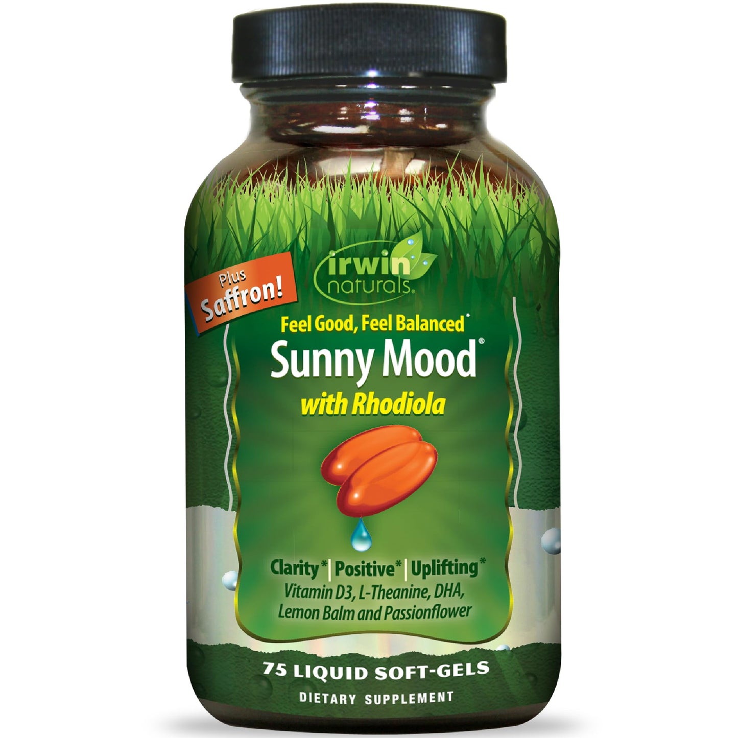 Irwin Naturals Sunny Mood Emotional Balance & Mood Support Softgels, 75 Count