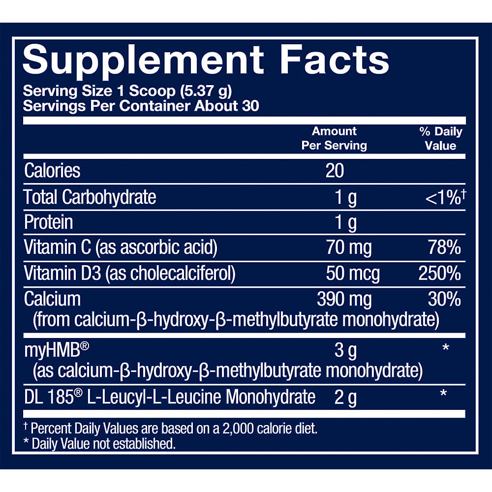 BodyTech Muscle Growth Peptide Powder with DL 185 Peptides (Dileucine) and myHMB, Unflavored