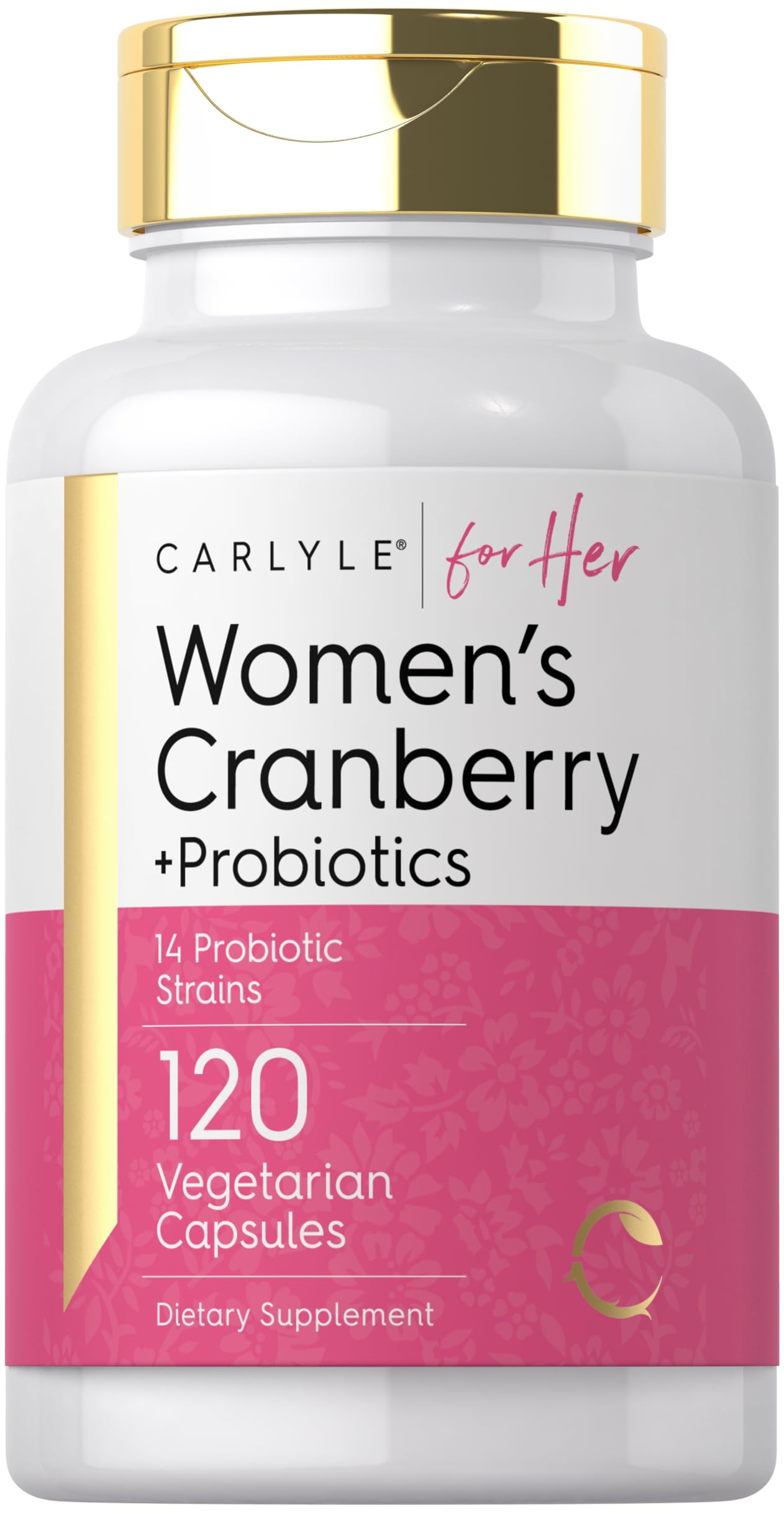 Carlyle Women's Cranberry Plus Probiotics Capsules 120 Count