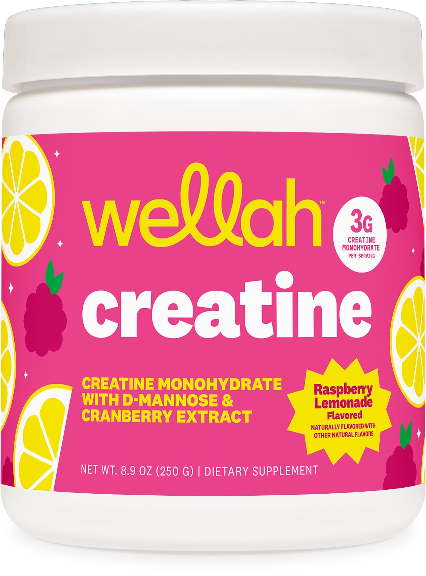 Wellah Creatine for Women Powder Raspberry Lemonade 8.9 Ounce