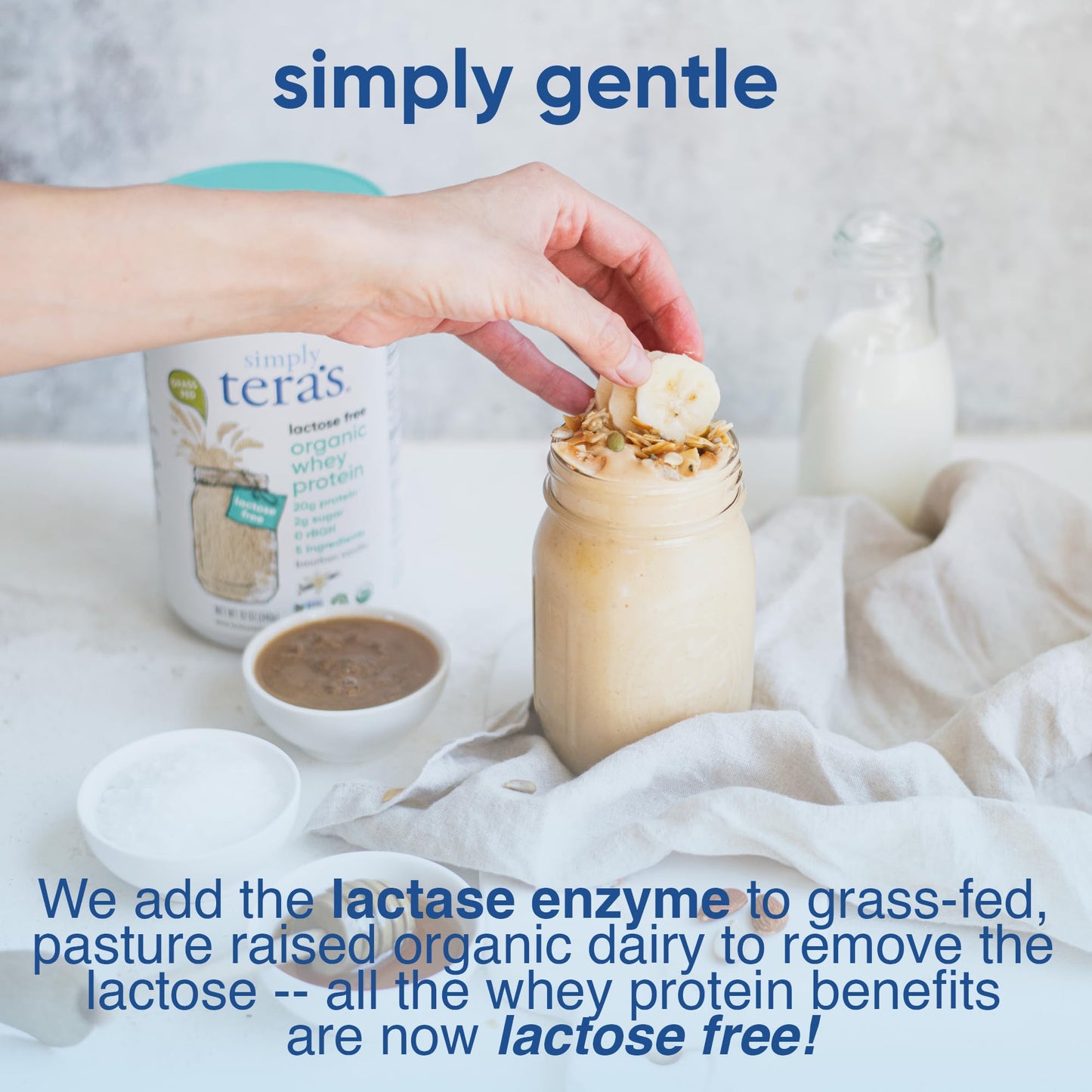 Simply Tera's Lactose Free Organic Whey Protein Powder, Vanilla, 12 oz, Pack of 1