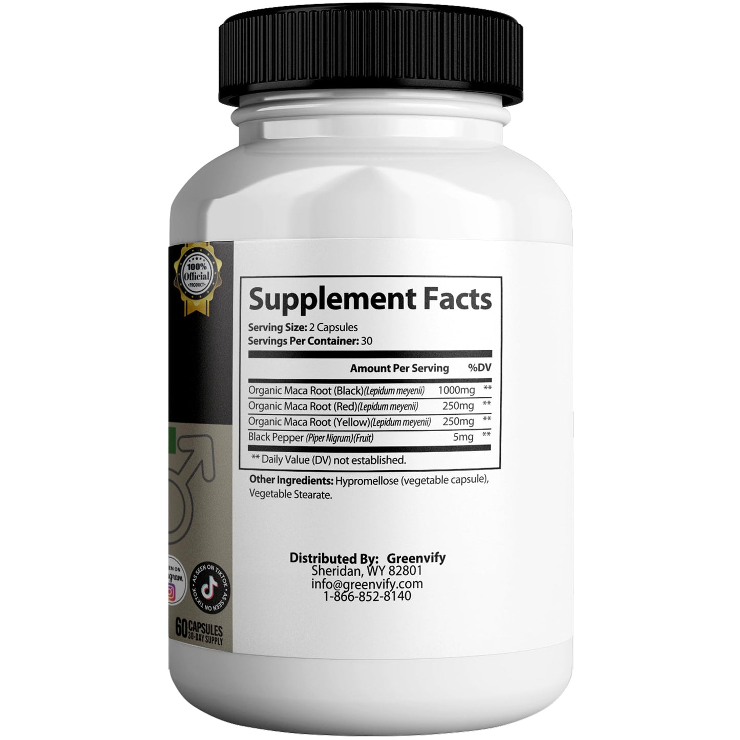 GREENVIFY Black Wood T Max Extra Strength Capsule, 180 Capsules