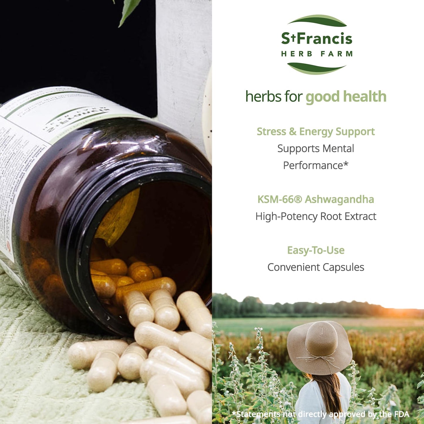 St. Francis Herb Farm Ashwagandha 300mg Capsules 60 Count