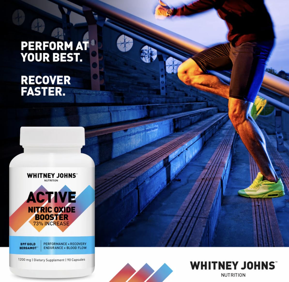 Whitney Johns Active Daily Supplement Nitric Oxide Booster Capsule 90 Count
