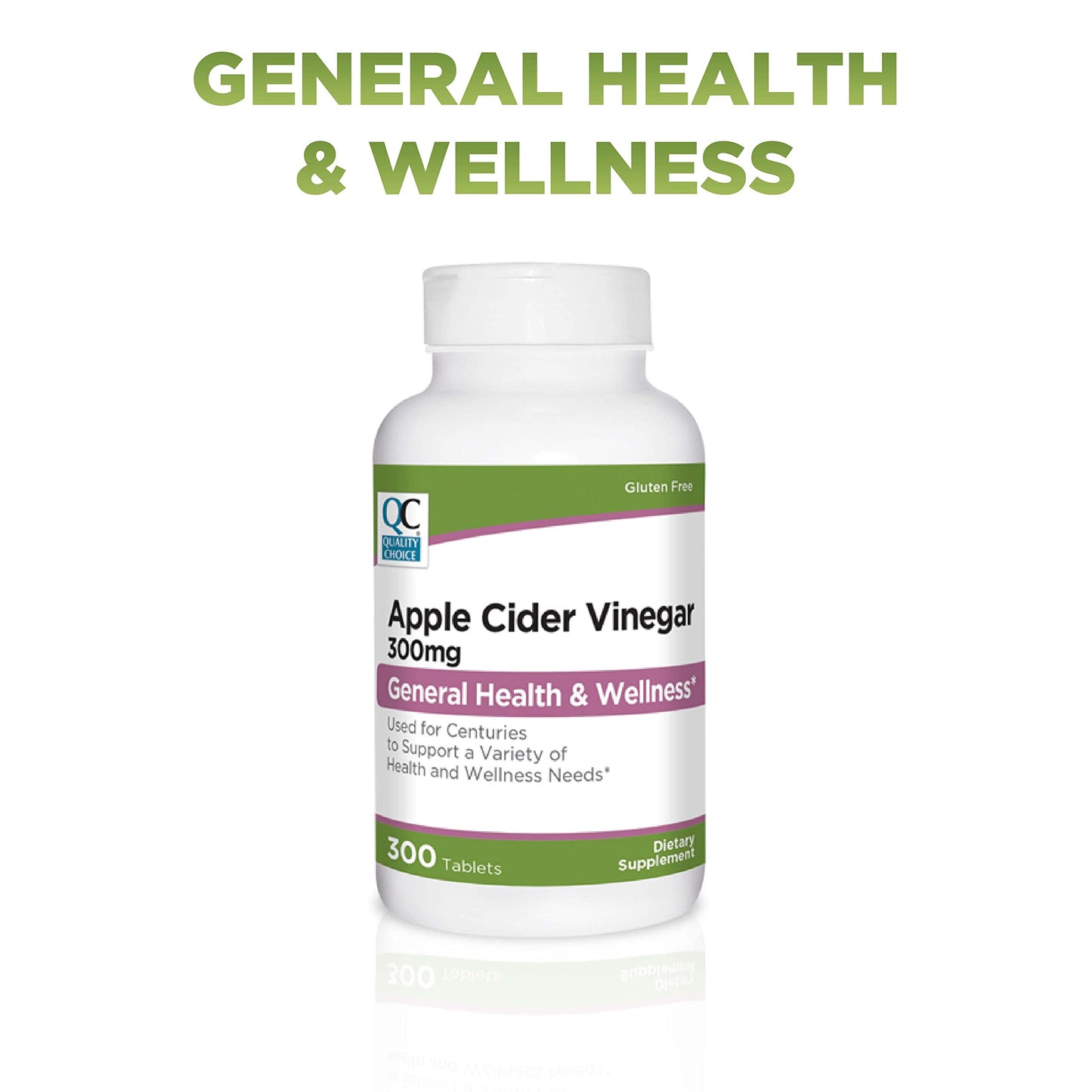Quality Choice Apple Cider Vinegar 300 mg Tablets, 300 Count