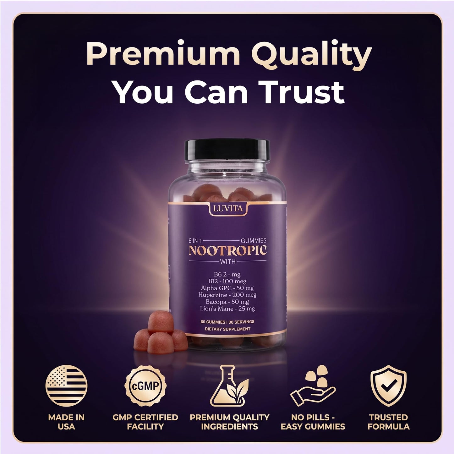 LUVITA Focus Gummies 60 Gummies