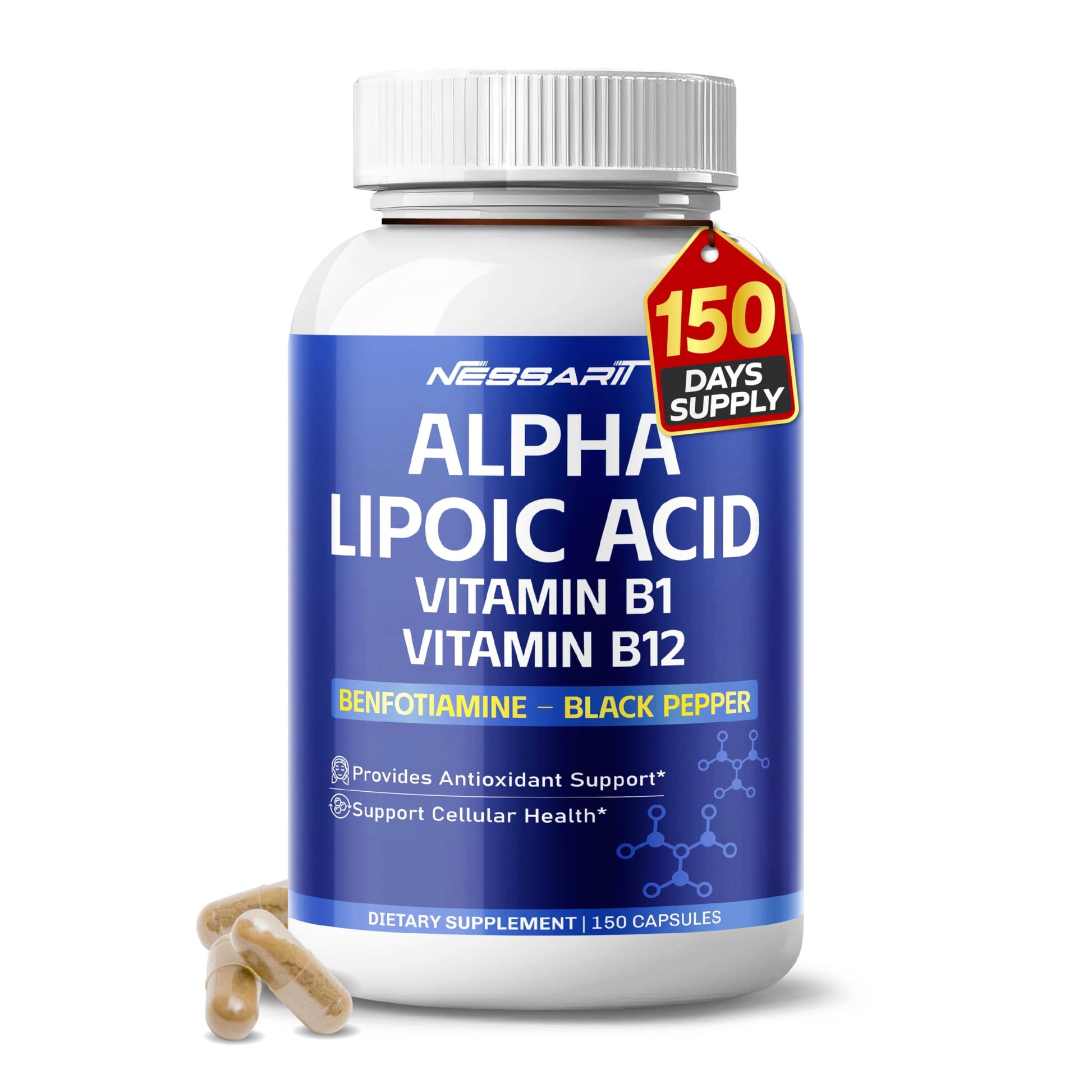 NESSARIT Alpha Lipoic Acid Supplement 150 Capsules