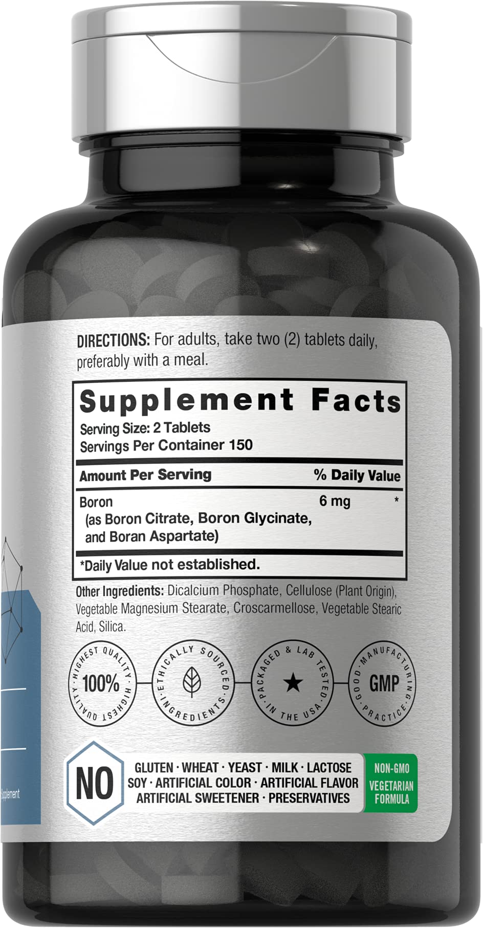 Horbäach Triple Boron Complex 6 mg Supplement Tablets, 300 Count