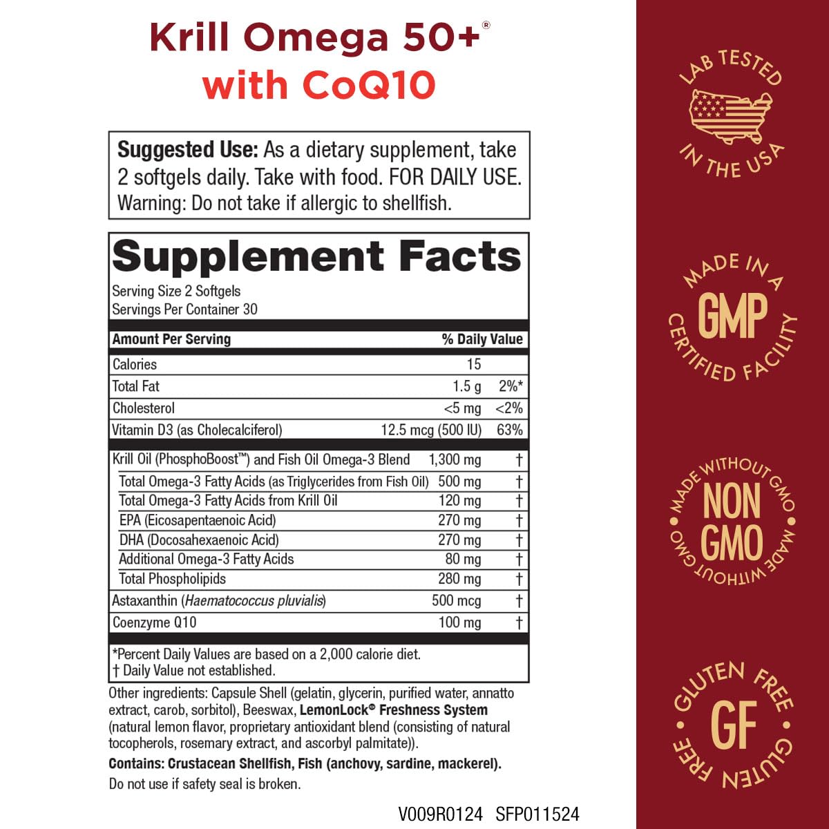 Purity Products Krill Omega 50 Plus with CoQ10 Softgels 60 Count