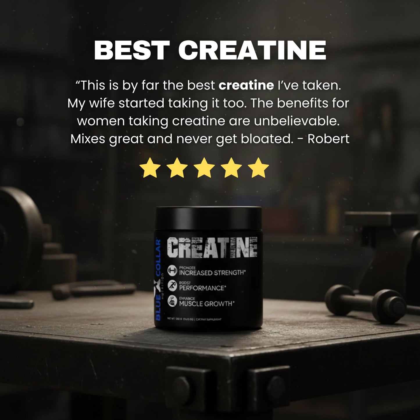 Blue Collar Nutrition Creatine Monohydrate Easy Dissolves Powder 10.58