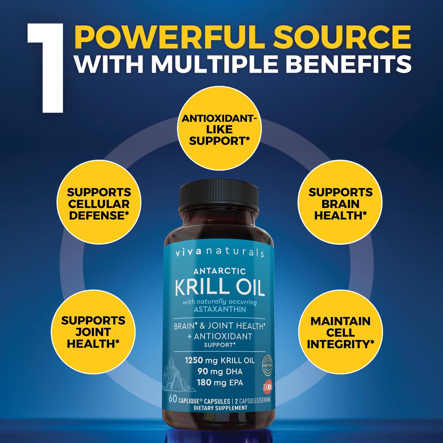 Viva Naturals Antarctic Krill Oil and Omega-3 Fish Oil Bundle Softgels, 2-Pack