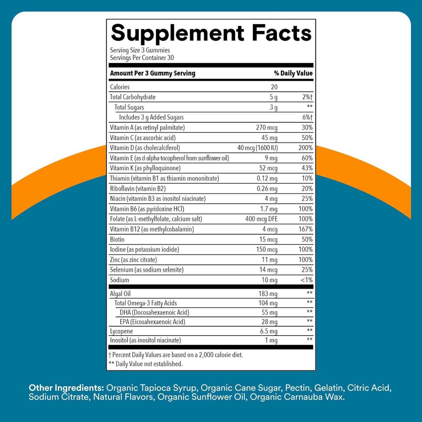 SmartyPants Men's Multivitamin Gummies with Omega 3 DHA/EPA, Methylfolate, Vitamin D3, C, B12, B6, A, K, Zinc, Raspberry Lemonade Flavor, 90 Count (30 Day Supply)