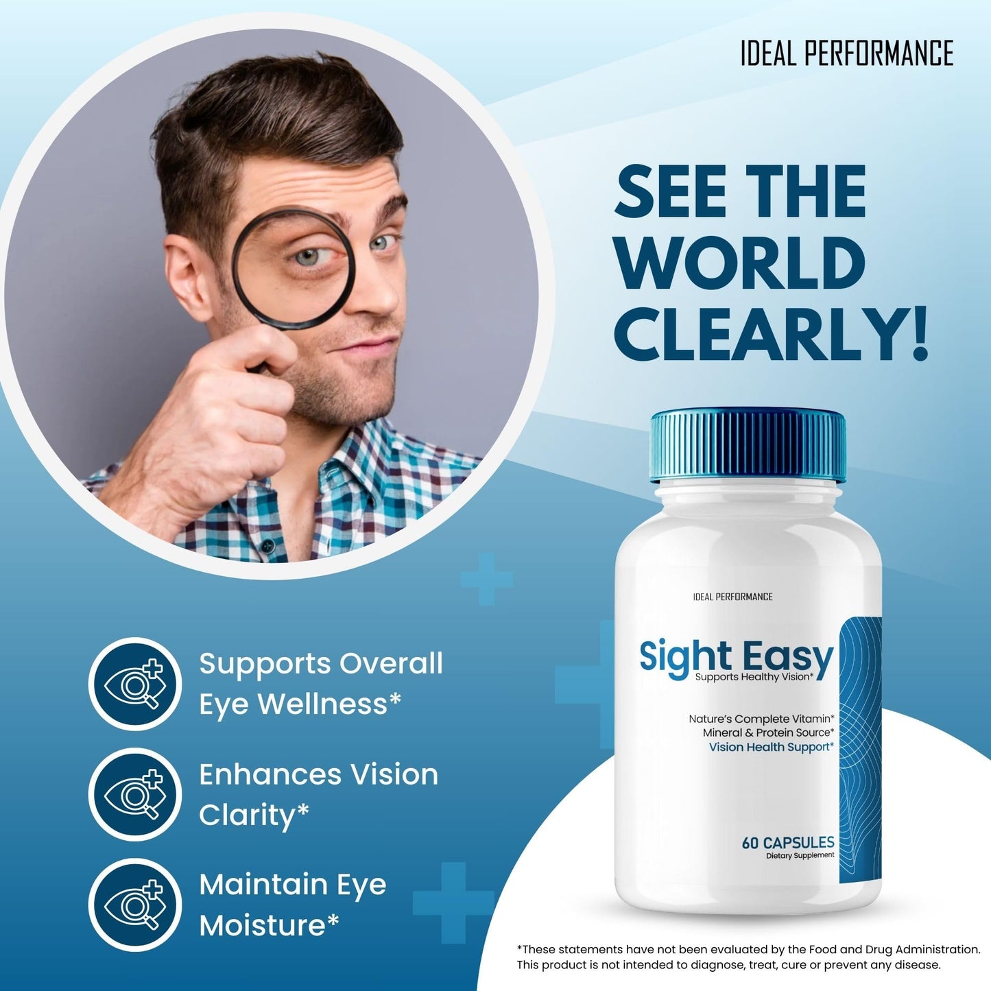 IDEAL PERFORMANCE Sight Easy Eye Vitamins & Mineral Supplements Capsules, 120 Capsules