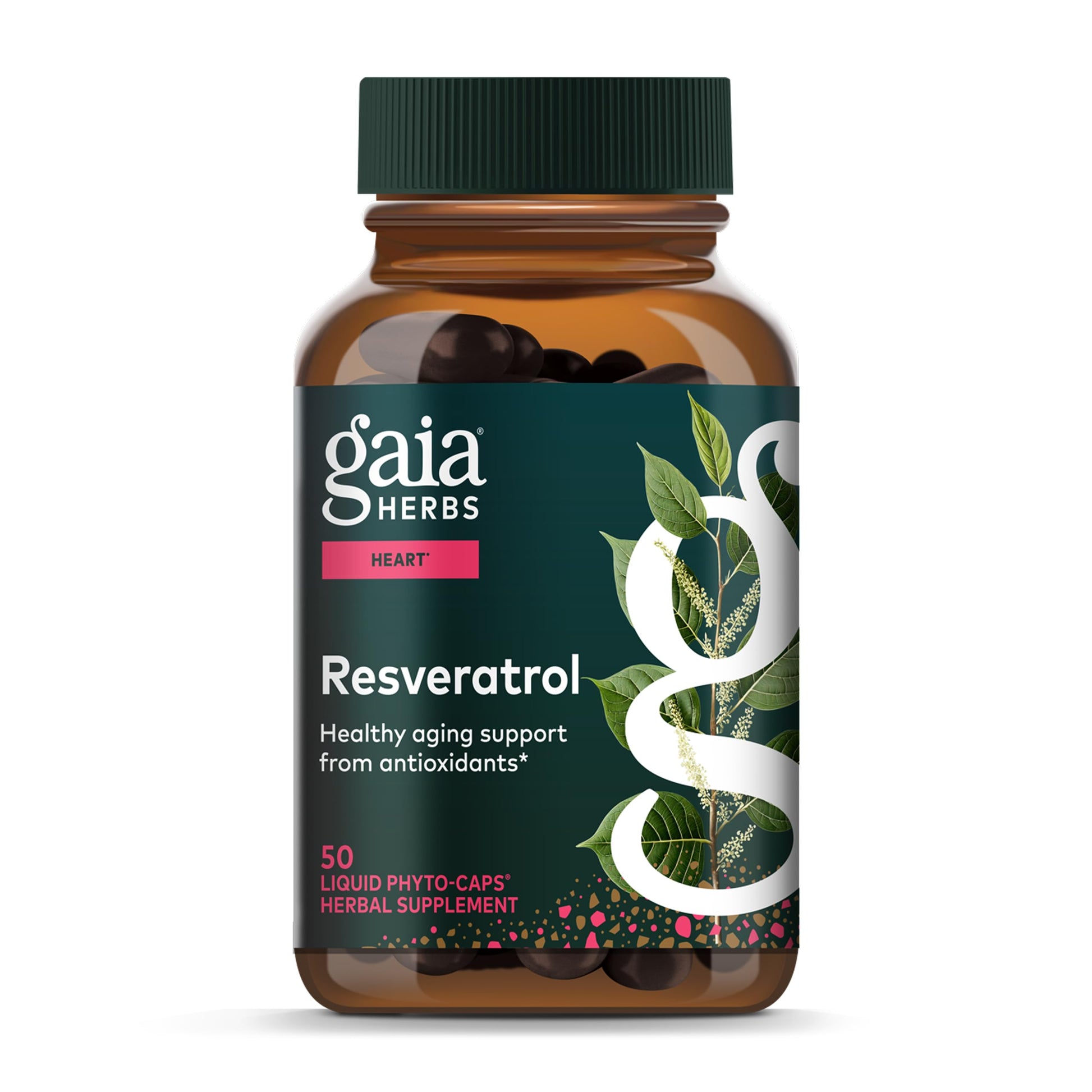 Gaia Herbs Resveratrol - Beauty & Radiance Antioxidant Support Supplement Made with Japanese Knotweed, 150 mg Trans-Resveratrol per Serving, 50 Capsules