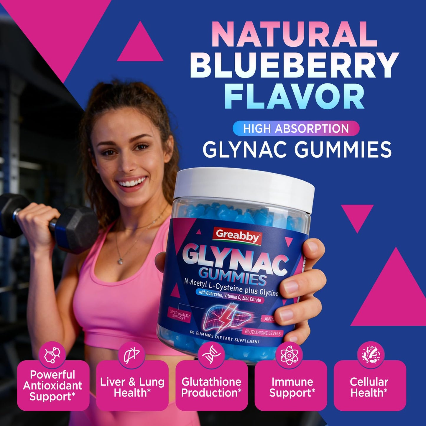 GREABBY Glynac Gummies 60 Count