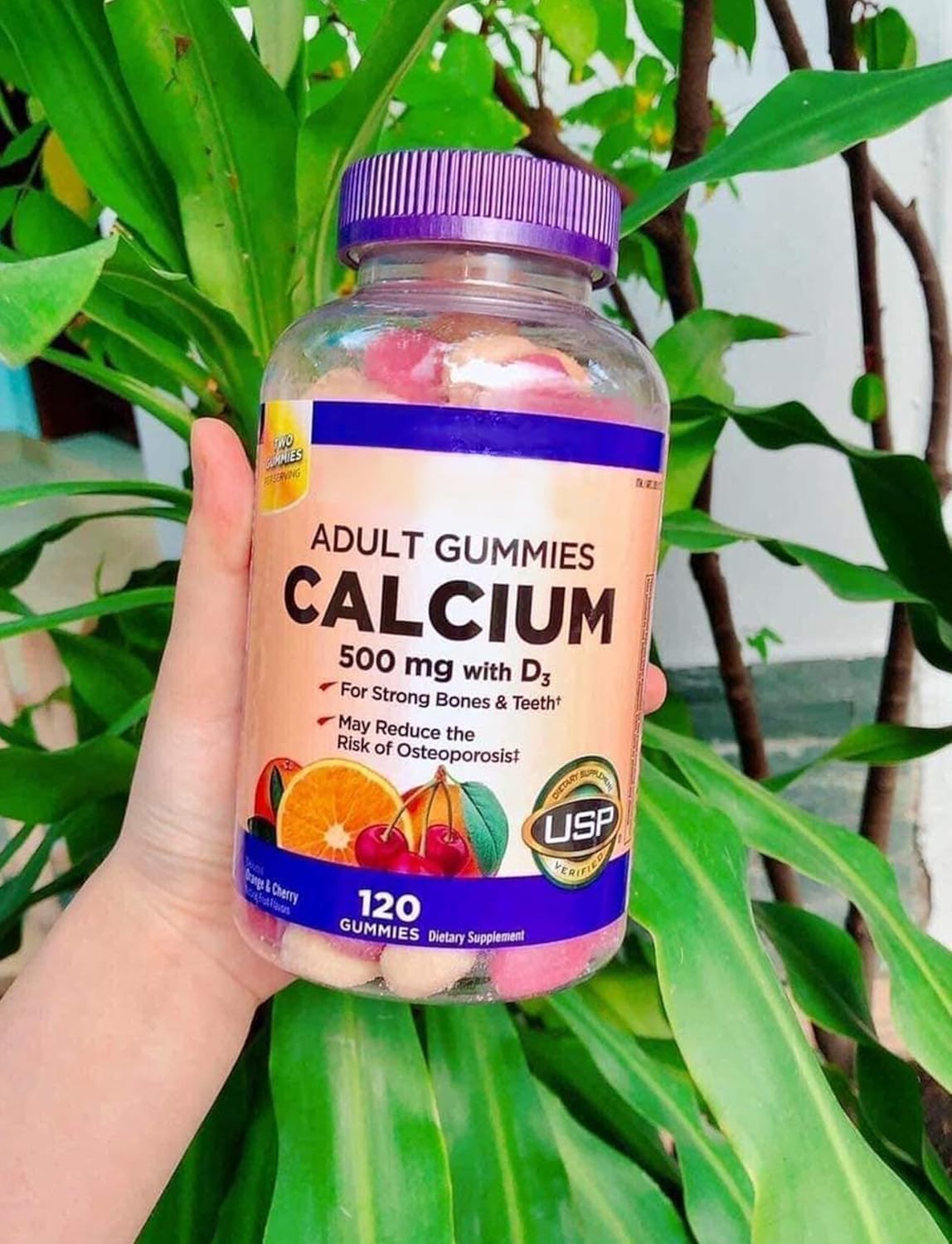 Generic Chewable Calcium Gummies 500 mg with D3, 240 Gummies