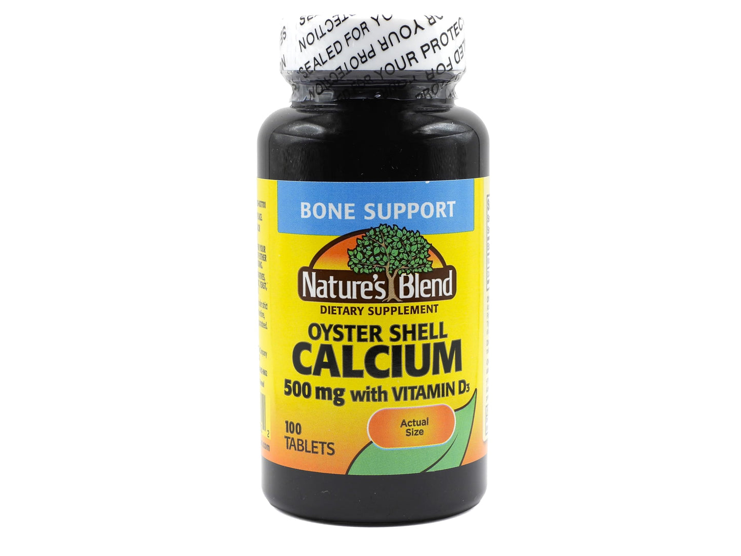 Nature's Blend Oyster Shell Calcium with D3 Tablets, 100 Count