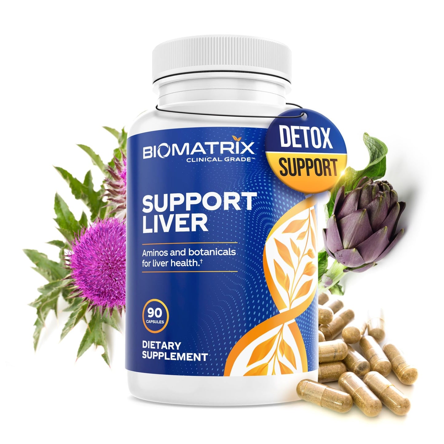 BioMatrix Liver Cleanse Detox & Repair with Artichoke Extract, Milk Thistle, Taurine & Methionine Capsules, 90 Count