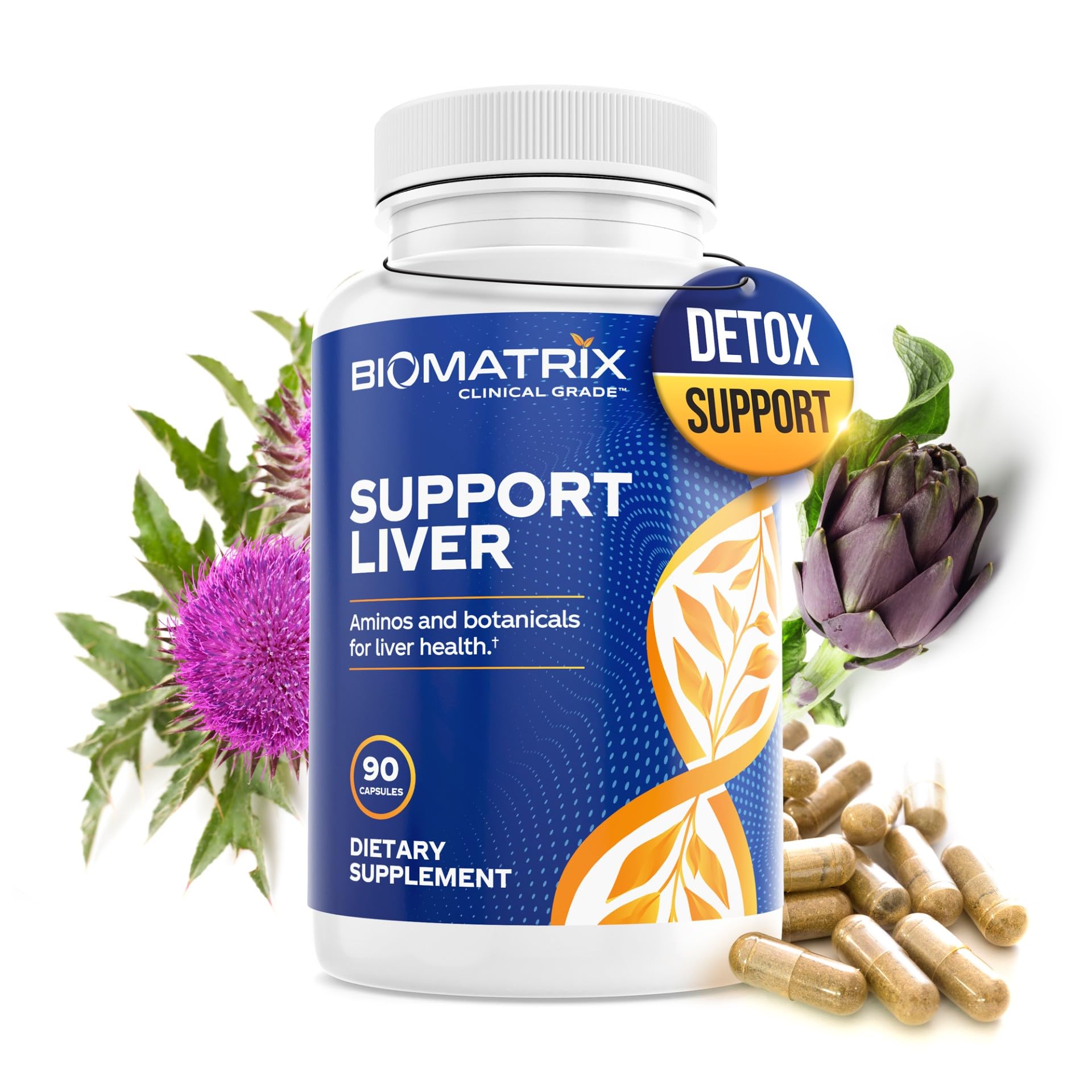 BioMatrix Liver Cleanse Detox & Repair with Artichoke Extract, Milk Thistle, Taurine & Methionine Capsules, 90 Count
