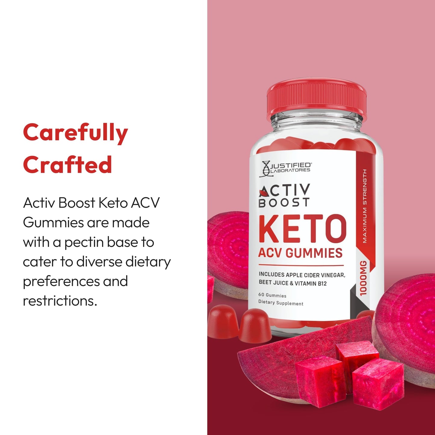 Justified Laboratories Activ Boost Keto ACV Gummies 60 Count