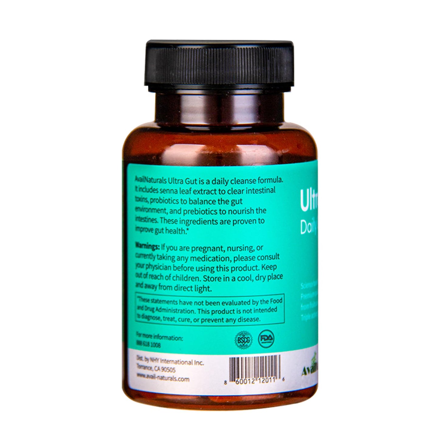 Generic AvailNaturals Ultra Gut Daily Cleanse 15 Day Cleanse with Senna Leaf Extract, Cassia Seed, 2.5 Billion Probiotics and Dietary Fiber, 30 Capsules
