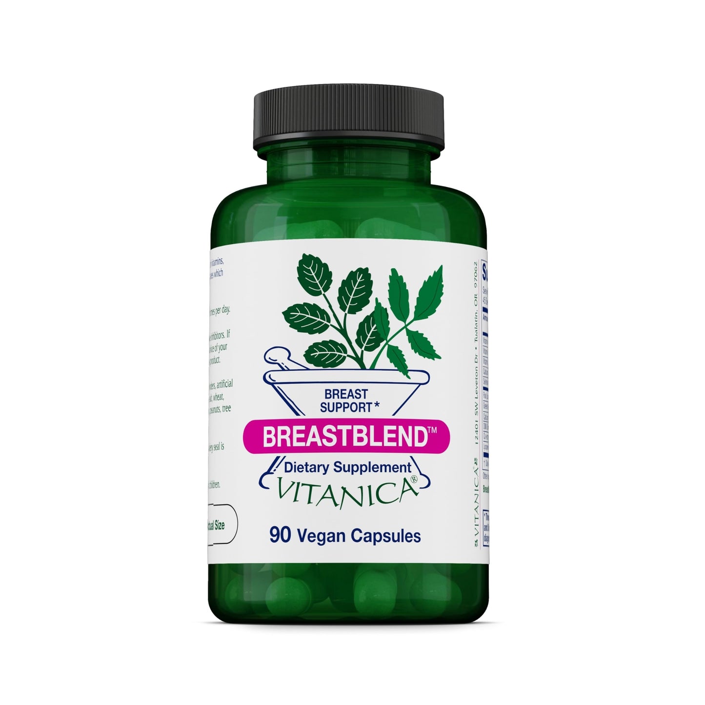 Vitanica BreastBlend - Breast Support Supplement - Antioxidant-Rich & Detoxification Support - Healthy Hormone Metabolism Support for Breast Health - Vegan, 90 Capsules