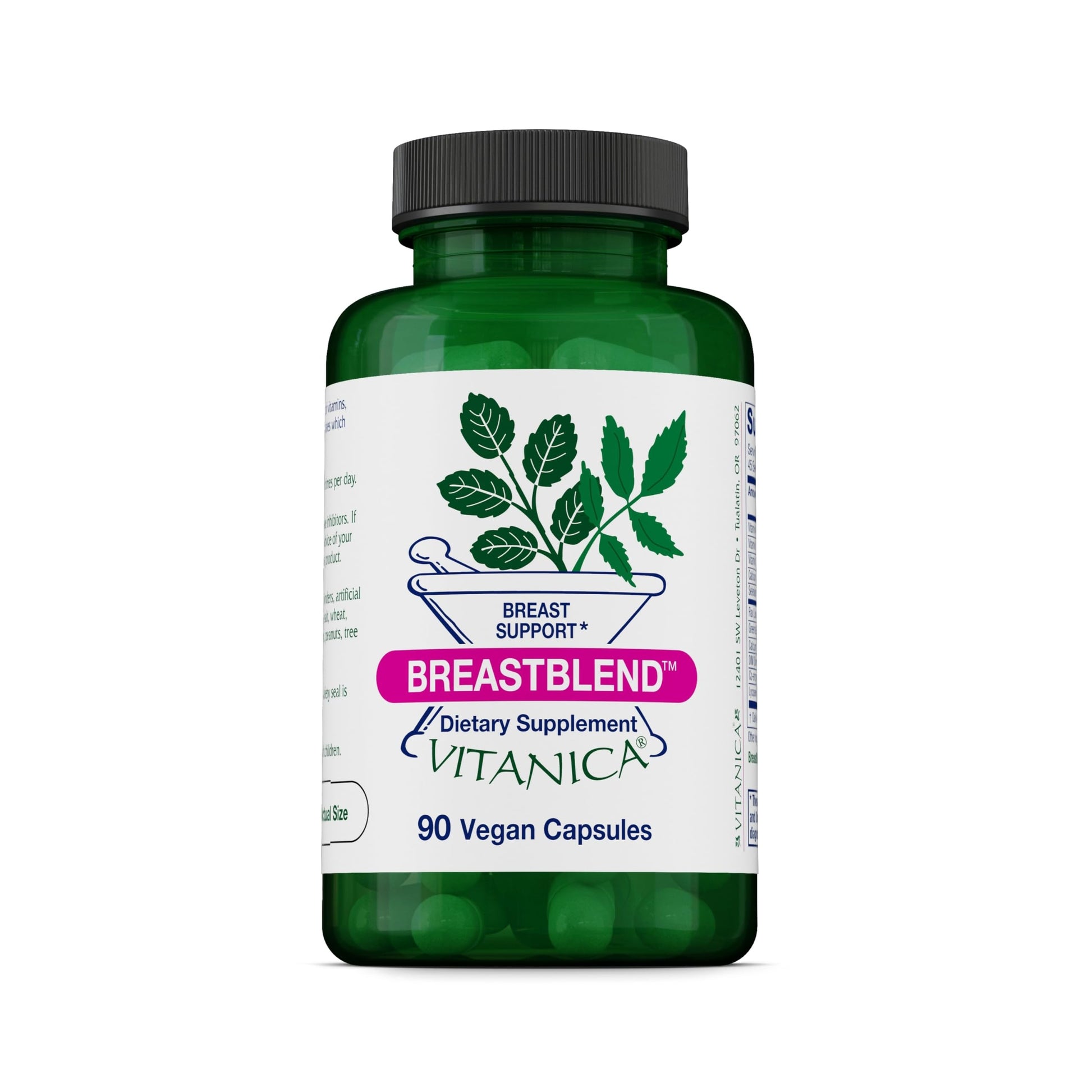 Vitanica BreastBlend - Breast Support Supplement - Antioxidant-Rich & Detoxification Support - Healthy Hormone Metabolism Support for Breast Health - Vegan, 90 Capsules